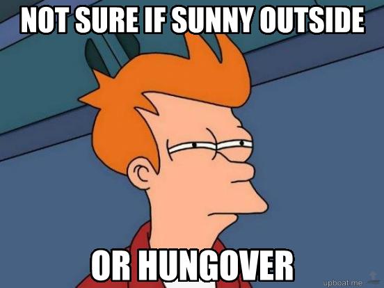 futurama fry: not sure if sunny outside
or hungover